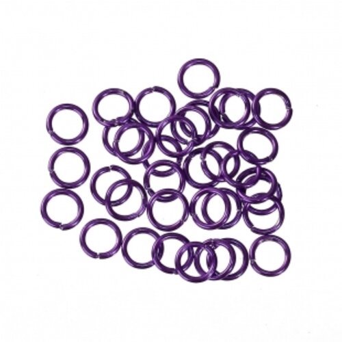 Lot de 10 anneaux en alliage de fer de couleur violet