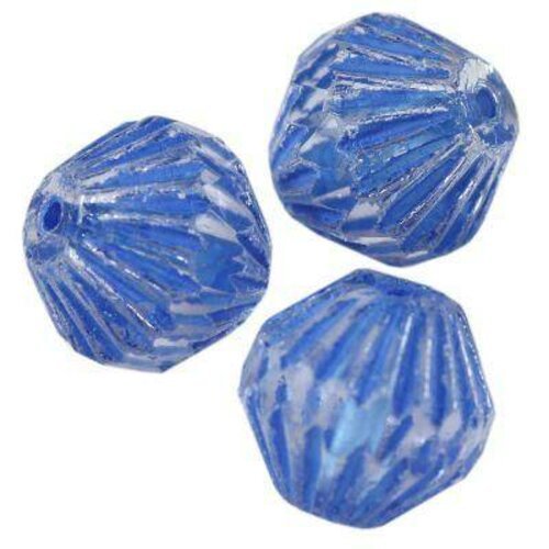 2 perles bicones blue 11 x 11 mm