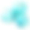 10 perles de verre bleu azur galactique revêtu de caoutchouc de 4 mm