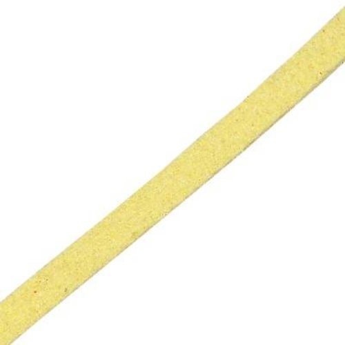 Corde en velours à soutache jaune 3 mm