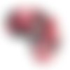 2 perles nacre ovales fougère rouge 20 x 30 mm 