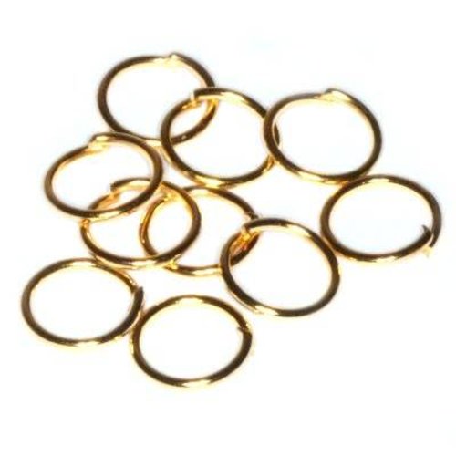 10 anneaux ouverts d'or 7 mm