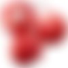 2 perles de verre rouge galactique revêtu de caoutchouc de 14 mm