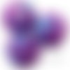 10 perles de verre violet galactique revêtu de caoutchouc de 14 mm