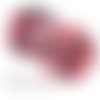 2 perles en nacre pièces fougère rouge 30 mm