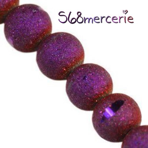 Lot de 10 perles  violet sandy 4 mm