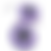 Cabochon dome en verre de 18 mm illustré d'un oeil violet , mauve
