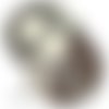 Promo 2 perles pièces de monnaie brun-blanc 18 mm 