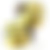 Perle coccinelle en porcelaine jaune 16 x 17 mm 