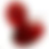 2 perles de crépitement ovales rouge 10 x 14 mm