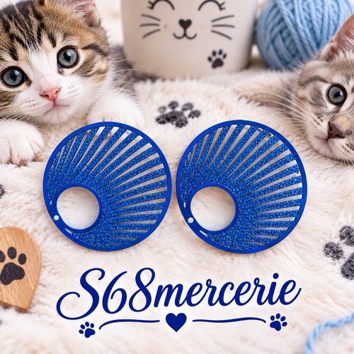 2 x estampes en filigrane bleu