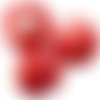 2perles de verre rouge galactique revêtu de caoutchouc de 12 mm