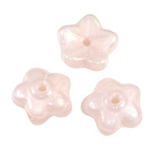 4 perles flowers beads candy powder pink 7 mm