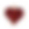Breloque cœur brillant doré rouge 17mm x 16mm,