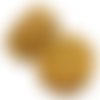 2 perles pièces de monnaie volcan jaune 15 x 8 mm