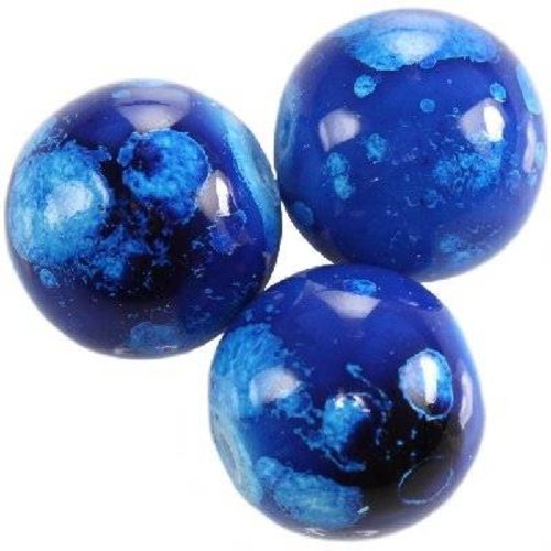 Lot de 10 perles en verre saphir galactique 14 mm