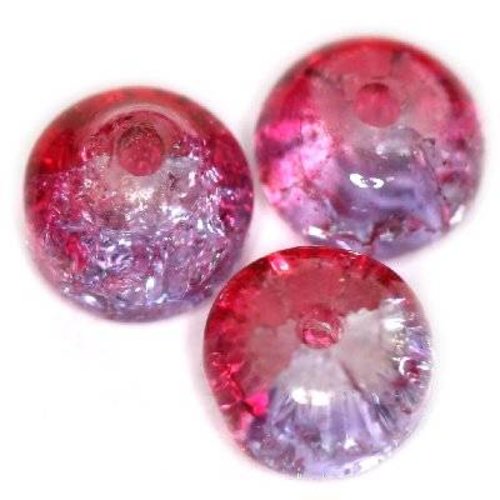 10 perles de crépitement rondelle rouge-rose-violet 8 x 5 mm