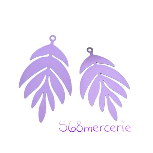 Pendentif feuille parme