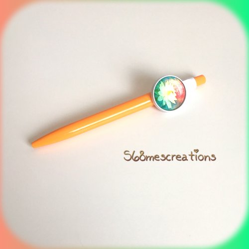Promo -stylo cabochon nénuphar multicolore-