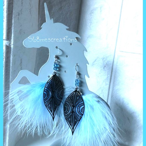 Boucles d’oreilles “plume filigrane”
