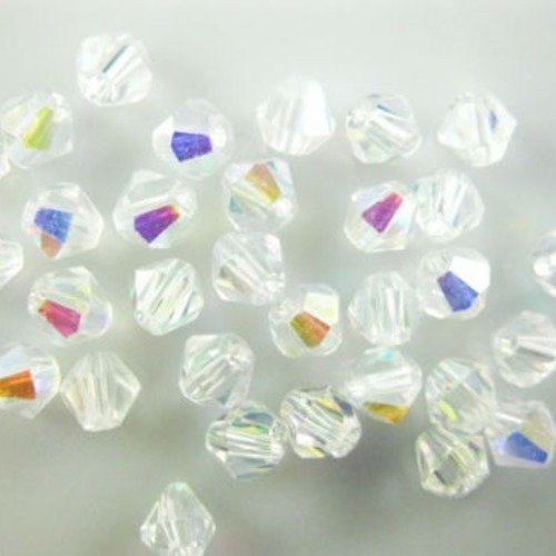 25 toupies bicones cristal 4 mm n2