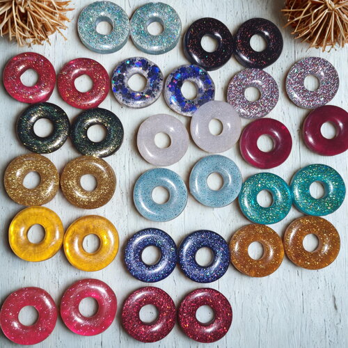 Boucles d'oreilles créoles interchangeables  2,5 cm – donuts – bijoux faits main – création artisanale –