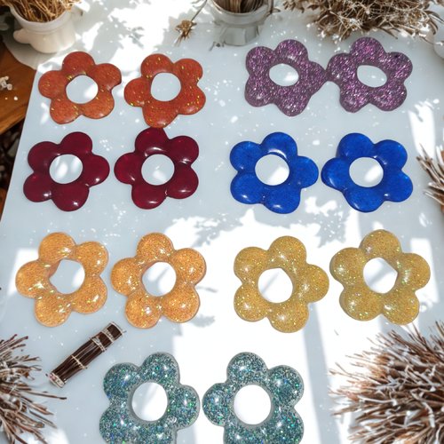Pampilles fleurs boucles d'oreilles