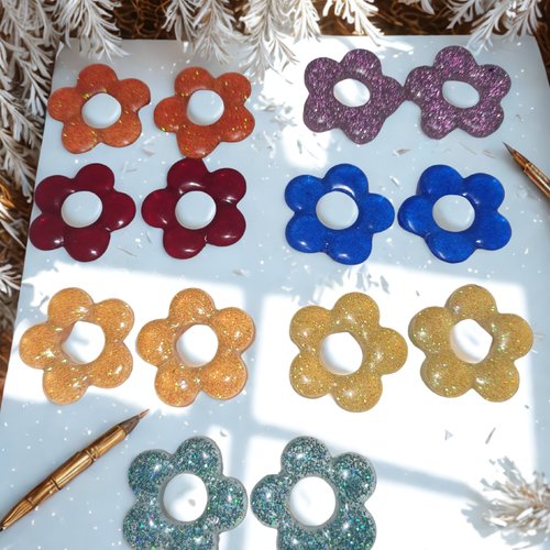 Pampilles fleurs boucles d'oreilles