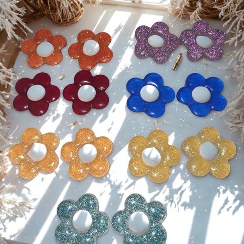 Pampilles fleurs boucles d'oreilles