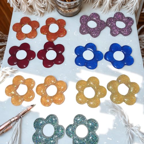 Pampilles fleurs boucles d'oreilles