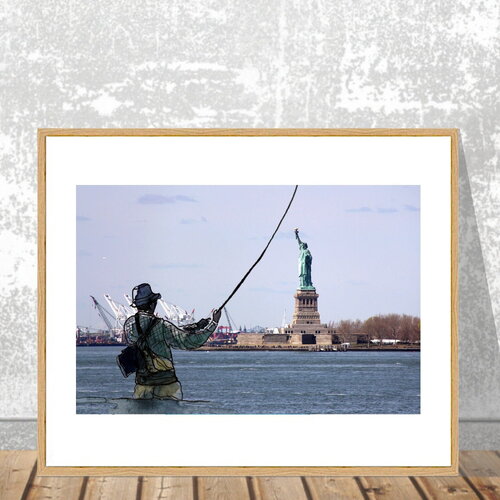 Photographie dessinée "le pêcheur de liberté"