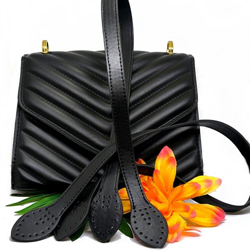 Paire de poignée de sac à main en cuir à coudre, poignée de remplacement pour sac à main