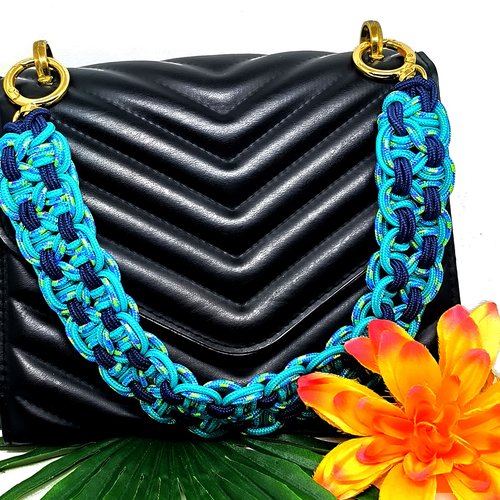 Anse poignée de sac à main en paracorde tressée de 42 cm environ, poignée de sac à main, dragonne de téléphone macramé,