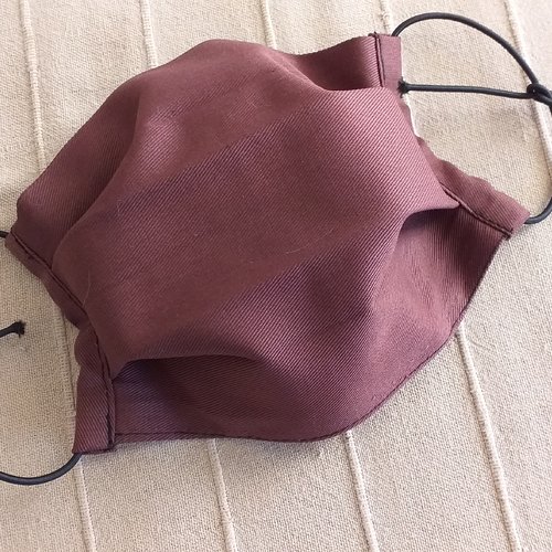 Masque de protection adulte tissus coton marron chocolat façons afnor