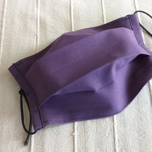 Masque de protection adulte en coton "violet uni" façon afnor