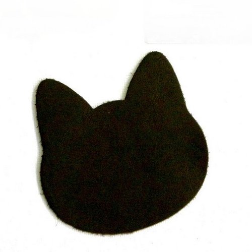 Patch tête de chat cuir, écusson en cuir véritable, chat en peau a coller, patch a coudre, écusson littlefabric,