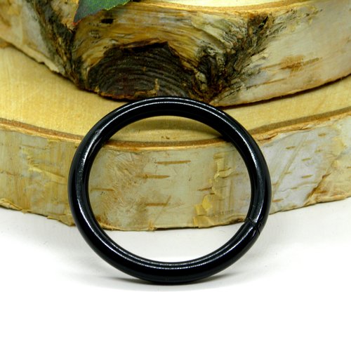 Anneau en métal noir, gros anneaux rond en métal, 40 mm