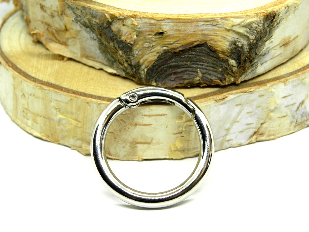 Gros anneau mousqueton métal, anneau métal ouvrant rond, 35mm - Un grand  marché