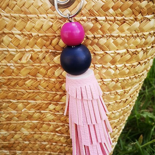 Pompon porte-clés décoration de sac à main, pompon frange simili cuir, accessoire de sacs, bijoux de sacs,