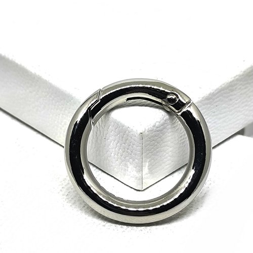 Gros anneau mousqueton métal, anneau métal ouvrant rond, 35mm