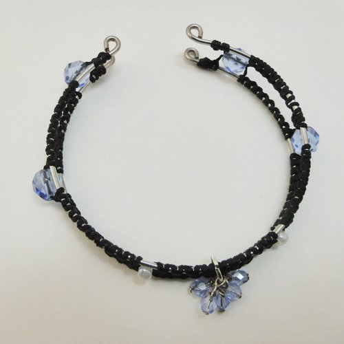 Bracelet double joncs noir et bleu