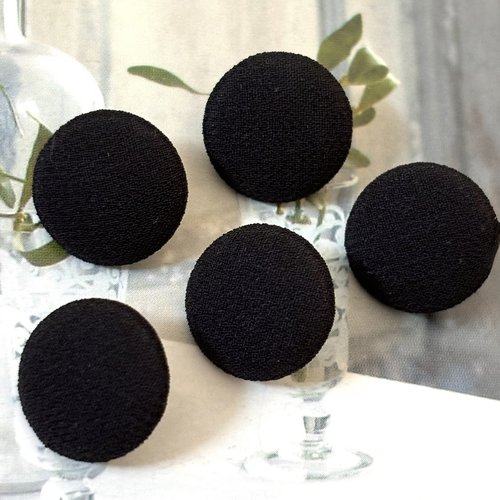 5 petit boutons recouvert en tissu crêpe costume robe de mariée mariage noir