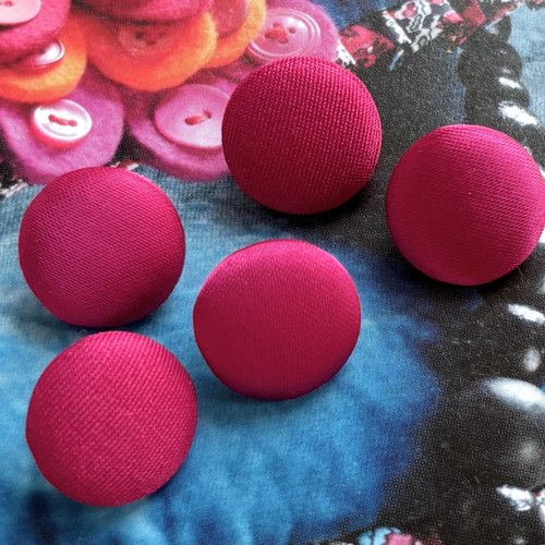 5 boutons recouvert en tissu satin costume robe de mariée mariage fushcia rose