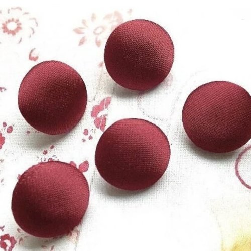 5 boutons recouvert en tissu satin costume robe de mariée mariage vin rouge