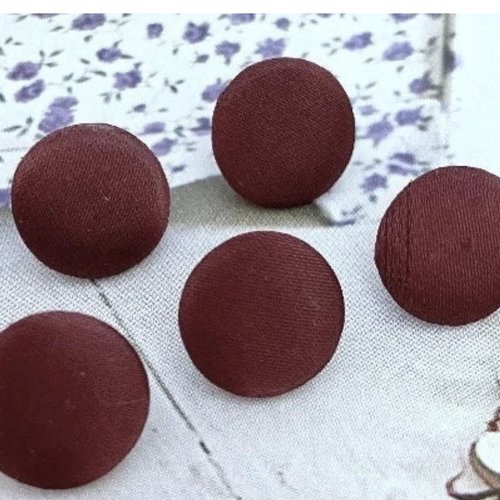 5 boutons recouvert en tissu satin costume robe de mariée mariage bordeaux rouge