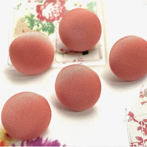 5 boutons recouvert en tissu satin costume robe de mariée mariage abricot orange