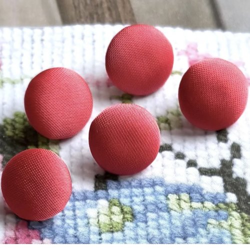 5 boutons recouvert en tissu satin costume robe de mariée mariage rose corail