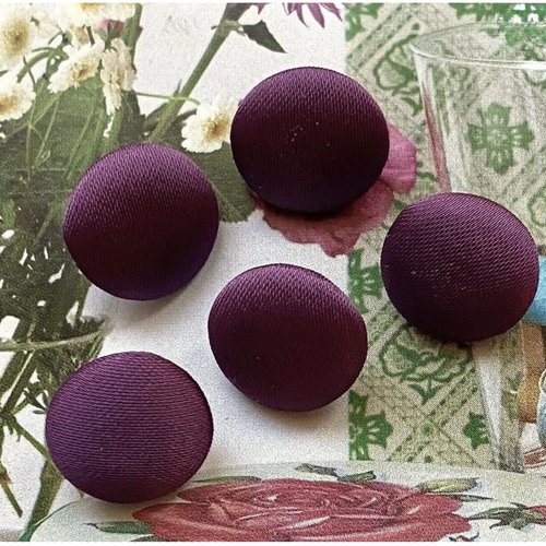 5 boutons recouvert en tissu satin costume robe de mariée mariage violet