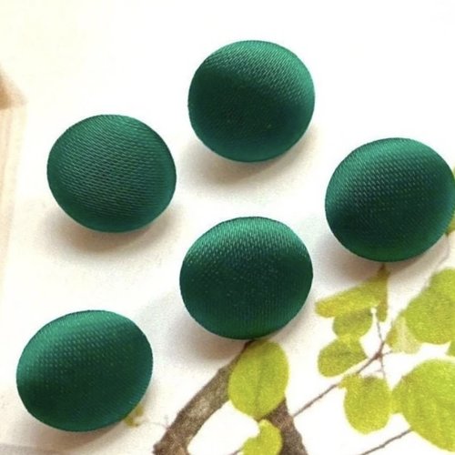 5 boutons recouvert en tissu satin costume robe de mariée mariage vert émeraude
