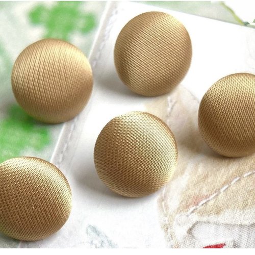 5 boutons recouvert en tissu satin costume robe de mariée mariage beige